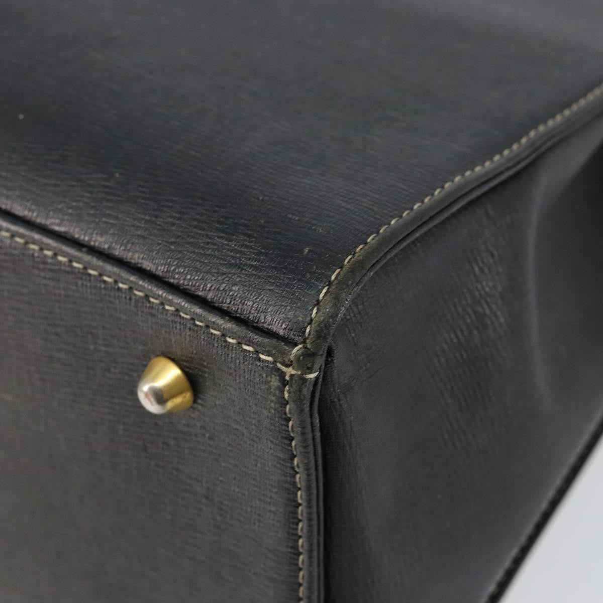 Burberry Vintage Leather Black Leather Handbag (Pre-Owned)