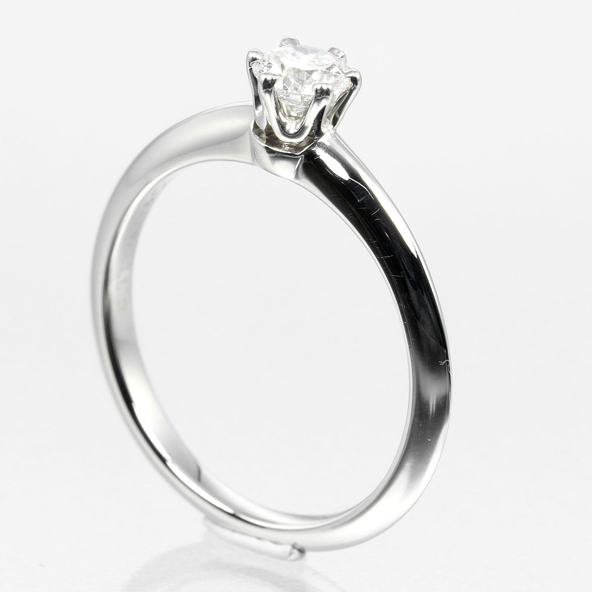Tiffany & Co. Tiffany Setting Solitaire Platinum With Rbc Diamond Silver Platinum Ring Jewelry (Pre-Owned)