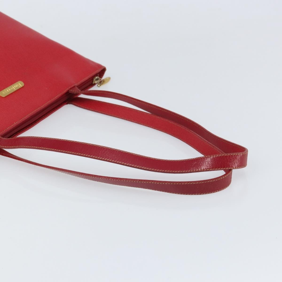 Burberry Vintage Vintage Check Coated Canvas Red Leather Tote Bag Bag (Pre-Owned)