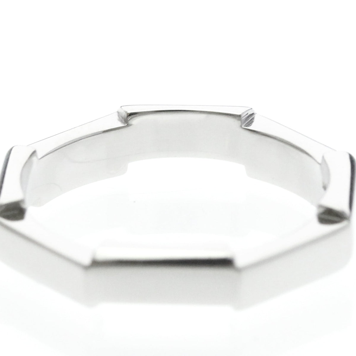 Gucci Link To Love Mirrored Platinum Silver Platinum Ring Jewelry (Pre-Owned)