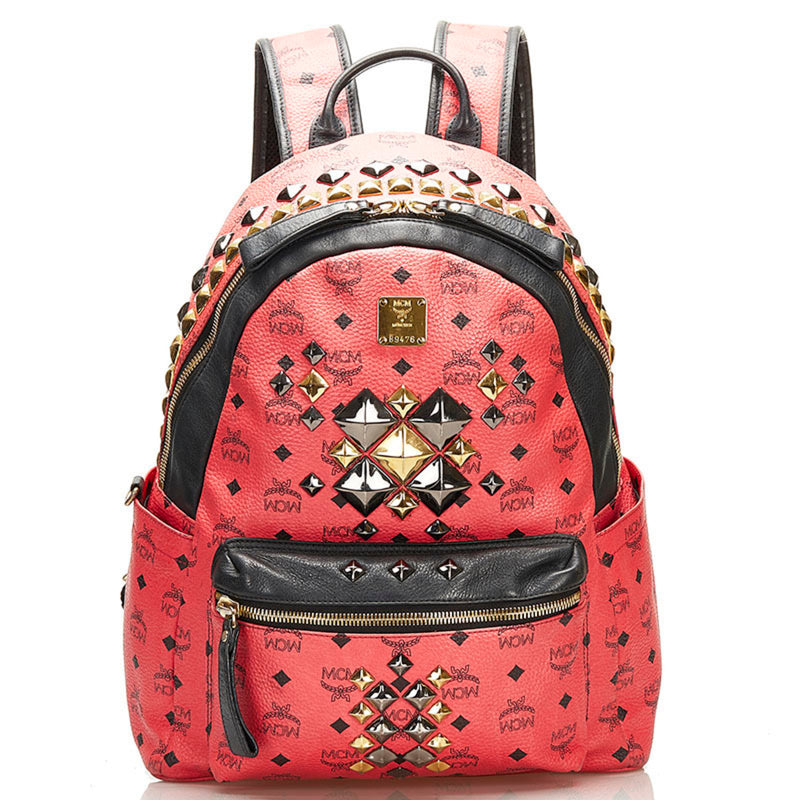 MCM Visetos Pink Canvas Backpack Bag (Pre-Owned)