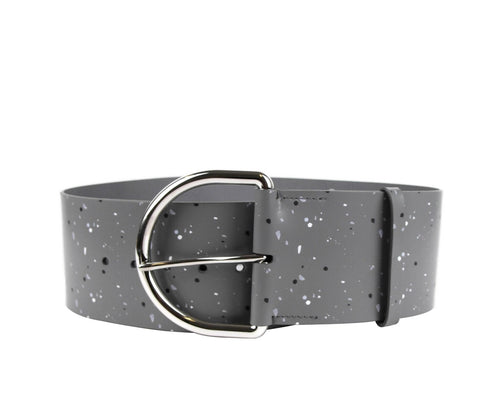 Balenciaga Women's Dark Grey Linoleum Wide Belt 493315 1200 (80 / 32)