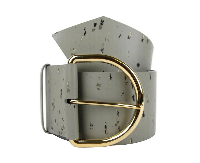 Balenciaga Women's Grey Linoleum Wide Belt Gold Hardware (80 / 32)