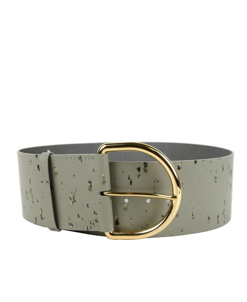 Balenciaga Women's Grey Linoleum Wide Belt Gold Hardware 493315 1444 (80 / 32)