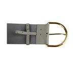 Balenciaga Women's Grey Linoleum Wide Belt Gold Hardware (80 / 32)