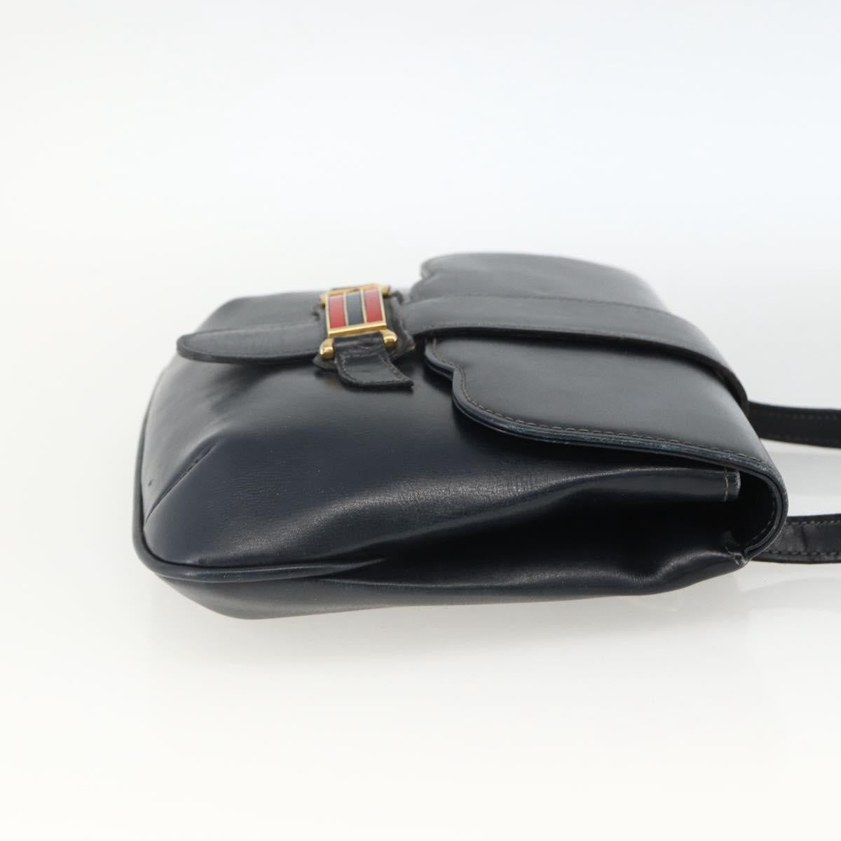 Gucci Vintage Leather Navy Leather Shoulder Bag Bag (Pre-Owned)