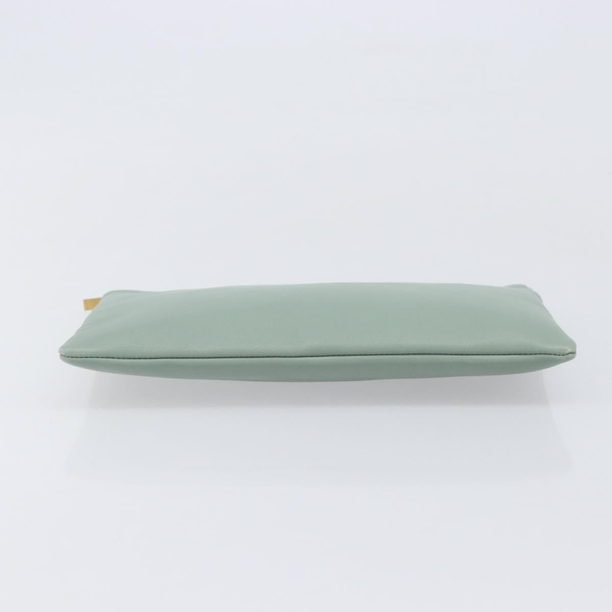 Celine Solo Leather Green Leather Clutche & Pouche Bag (Pre-Owned)