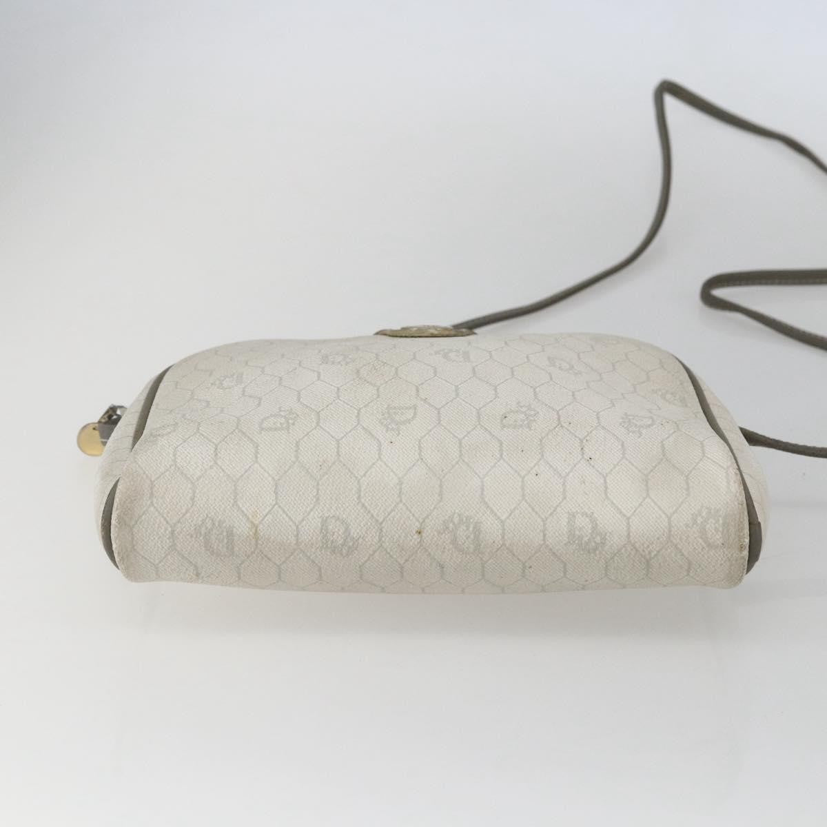 Christian Dior Vintage Honeycomb Canvas And Leather White Canvas Shoulder Bag Bag (Pre-Owned)