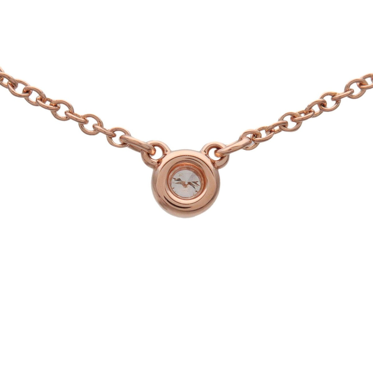Tiffany & Co. Elsa Peretti Diamonds By The Yard Pendant 18K Rose Gold Gold Rose_Gold Necklace Jewelry (Pre-Owned)