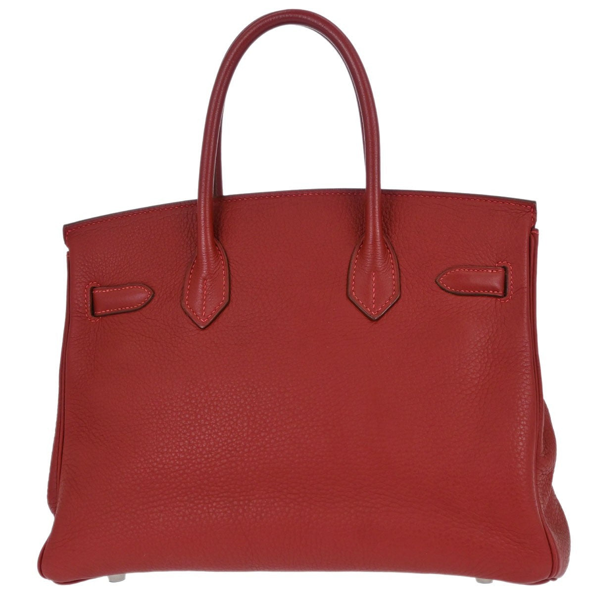 Hermes Birkin Red Togo With Palladium Hardware Red Leather Handbag (Pre-Owned)