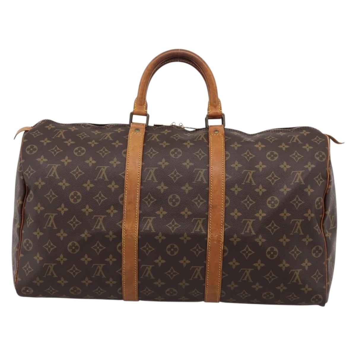 Louis Vuitton Keepall Monogram Canvas Brown Canvas Travel Bag Bag (Pre-Owned)