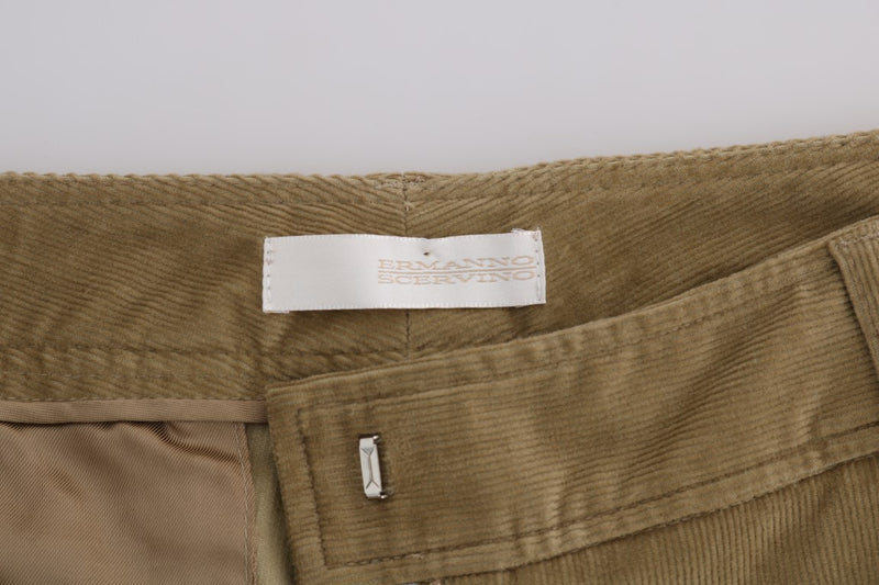 Ermanno Scervino Beige Cotton Corduroys Women's Pants
