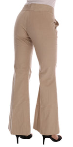 Ermanno Scervino Chic Beige Bootcut Flared Women's Pants