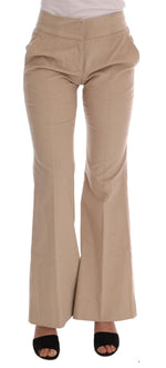 Ermanno Scervino Chic Beige Bootcut Flared Women's Pants