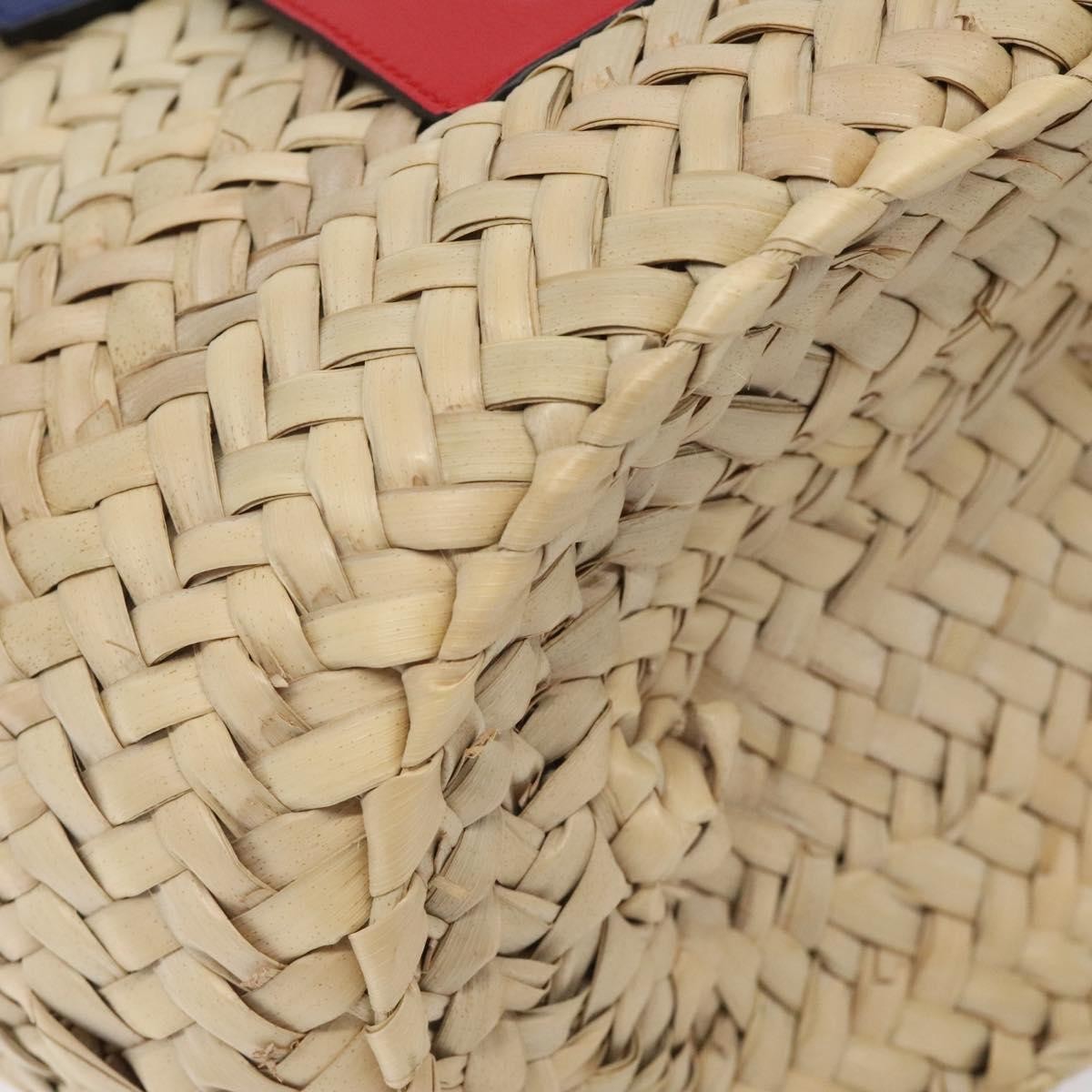 Loewe Basket Tote Raffia Beige Wood Bag (Pre-Owned)