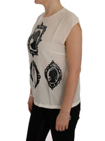 Dolce & Gabbana Embroidered Silk Sicily Frame Women's Blouse