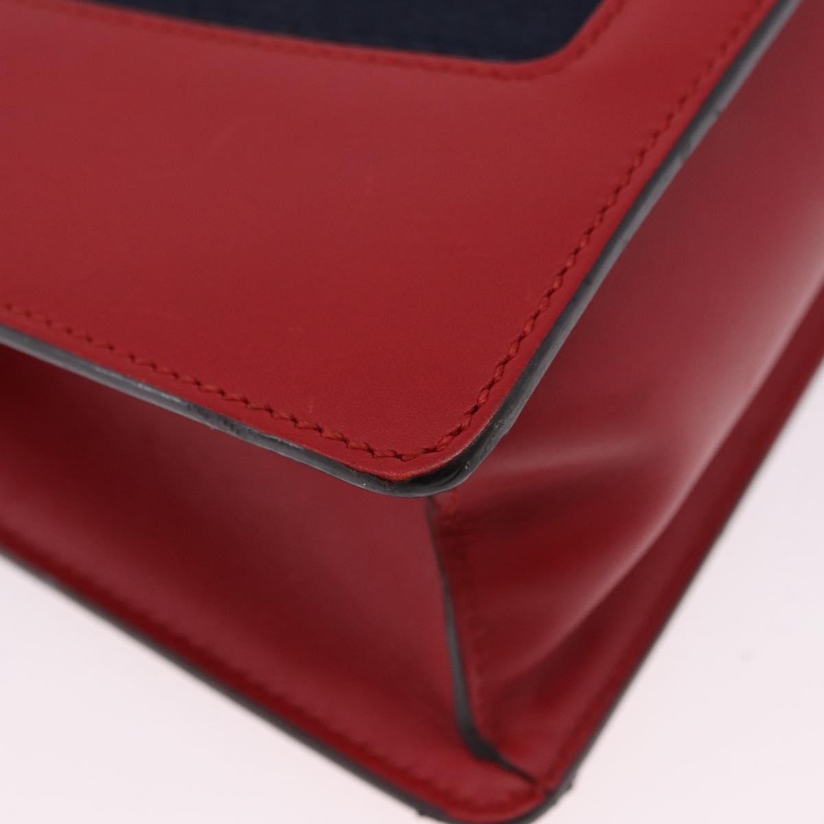 Gucci Sylvie Belt Leather Red Leather Handbag (Pre-Owned)