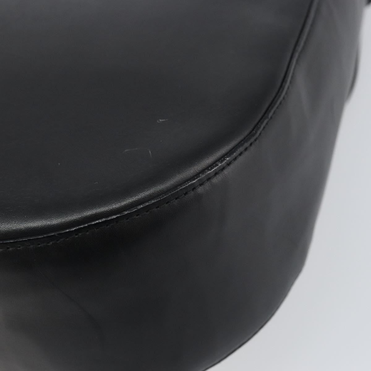 Salvatore Ferragamo Gancini Leather Black Leather Shoulder Bag Bag (Pre-Owned)