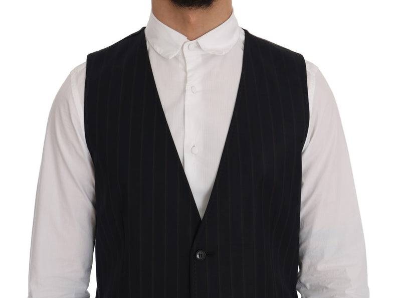 Dolce & Gabbana Blue Wool Stretch Men's Vest