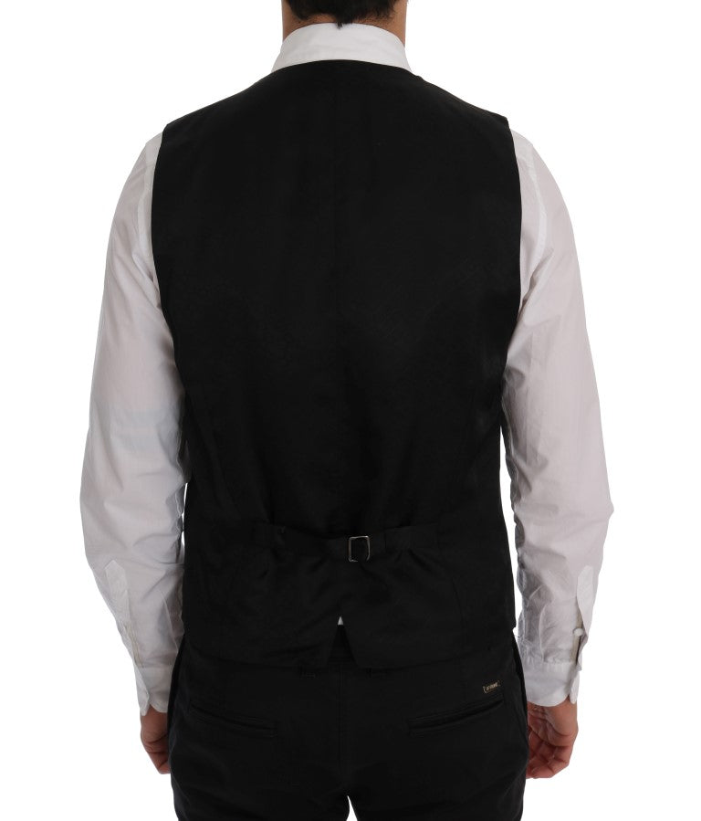 Dolce & Gabbana Elegant Striped Wool Blend Vest Men's Waistcoat