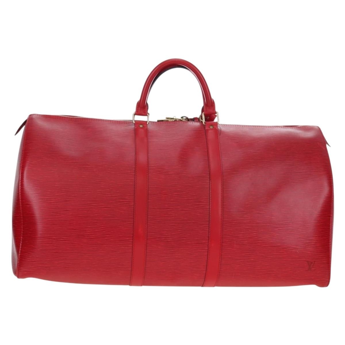 Louis Vuitton Keepall Epi Red Leather Travel Bag Bag (Pre-Owned)