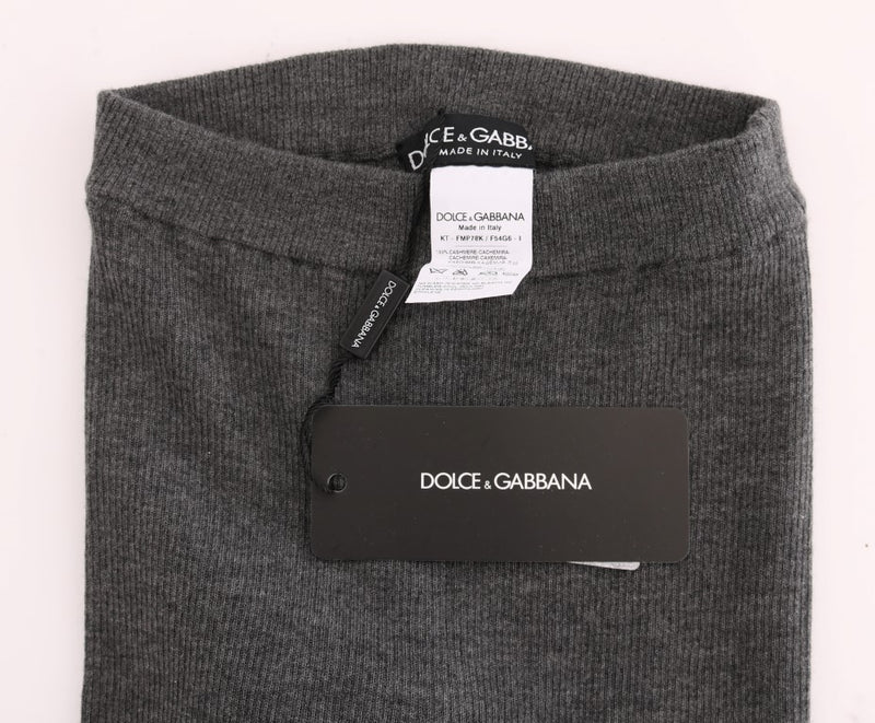 Dolce & Gabbana Chic Gray High Waist Cashmere Tights Women's Pants
