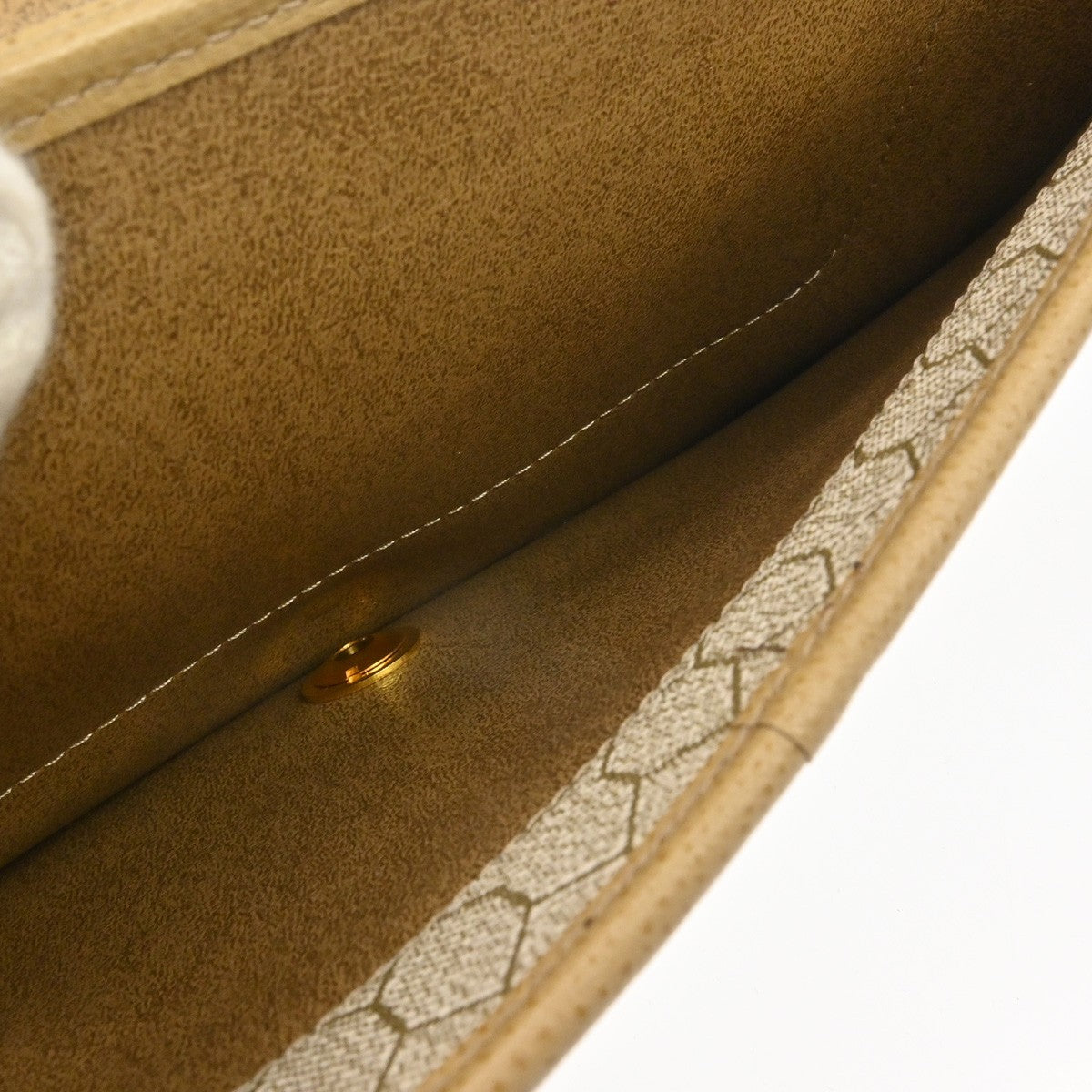Christian Dior Vintage Chain Flap Leather Beige Leather Shoulder Bag Bag (Pre-Owned)