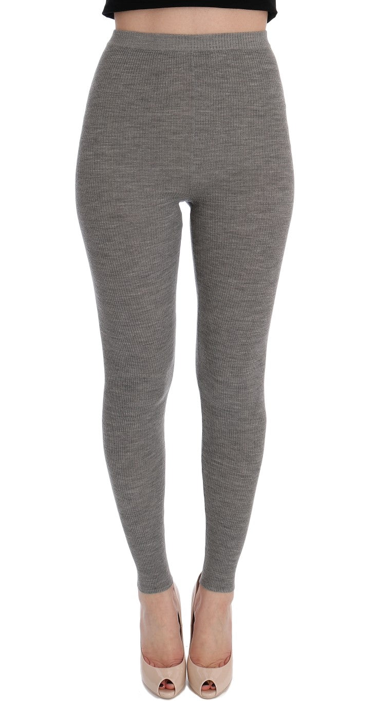 Dolce & Gabbana Gray Cashmere Stretch Women's Tights