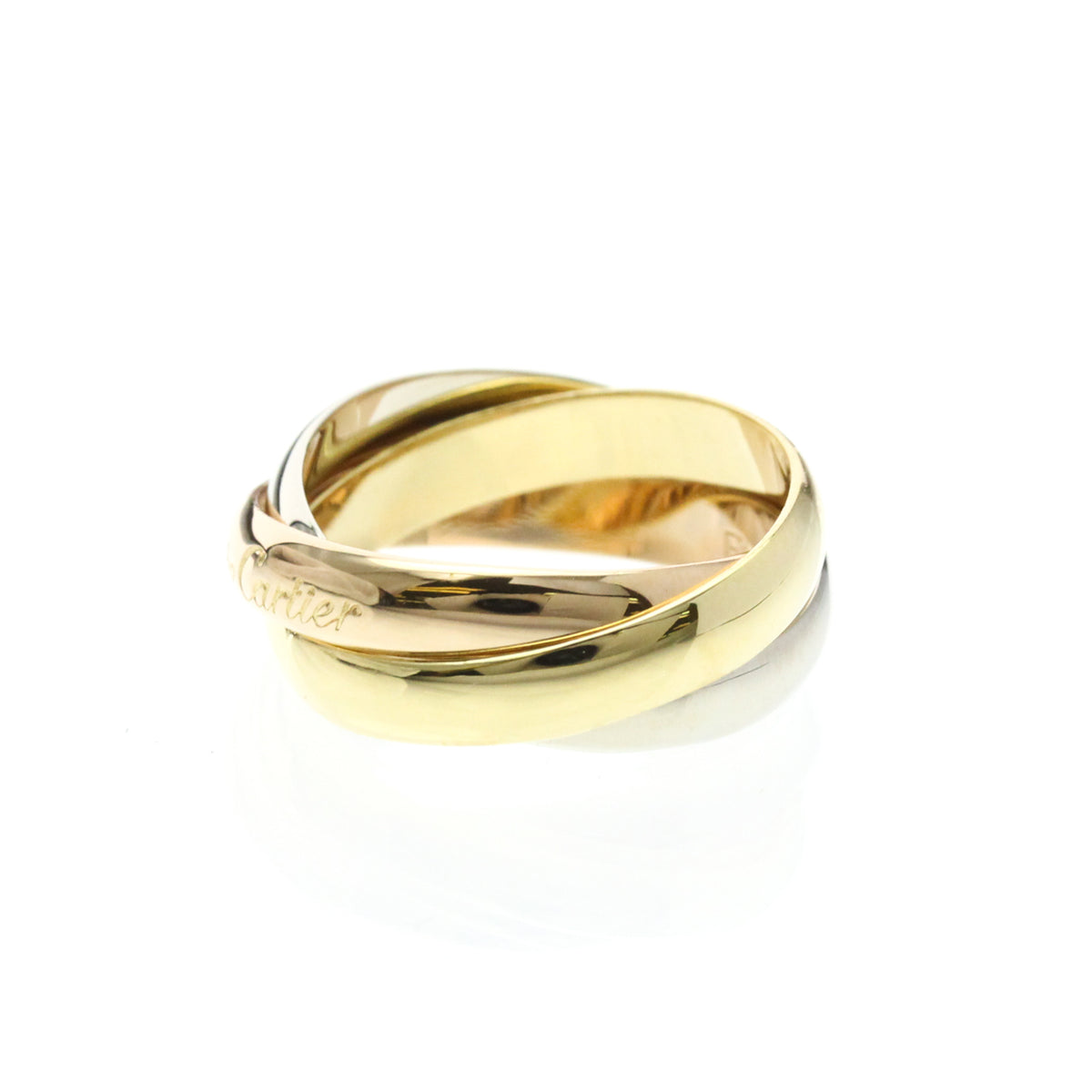 Cartier Trinity 18K Tricolor Gold Gold Gold Ring Jewelry (Pre-Owned)