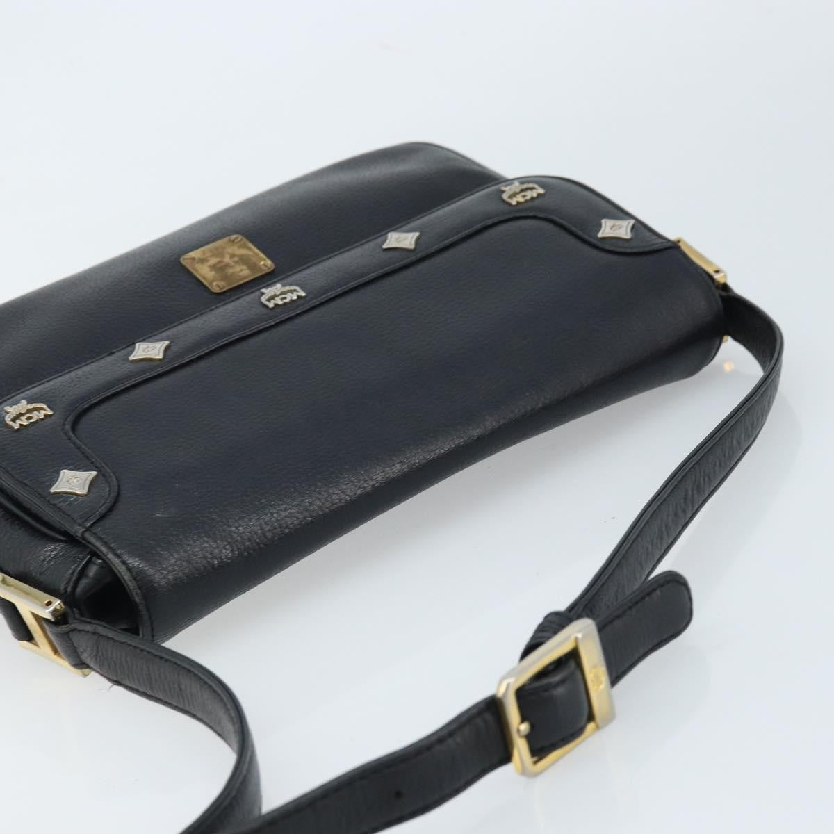 MCM Vintage Vicetos Leather Black Leather Shoulder Bag Bag (Pre-Owned)