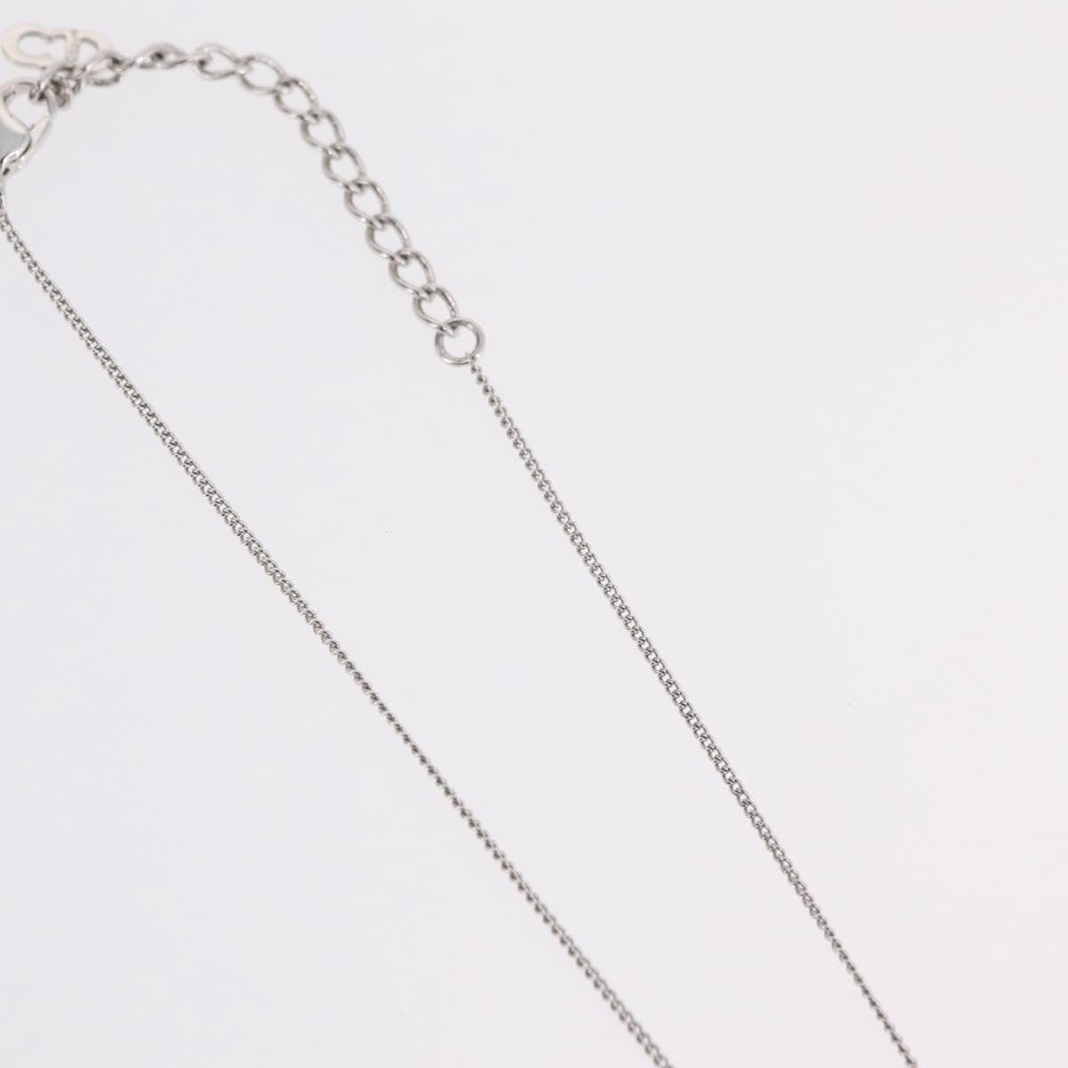 Christian Dior Vintage Logo Pendant Metal Silver Metal Necklace Jewelry (Pre-Owned)