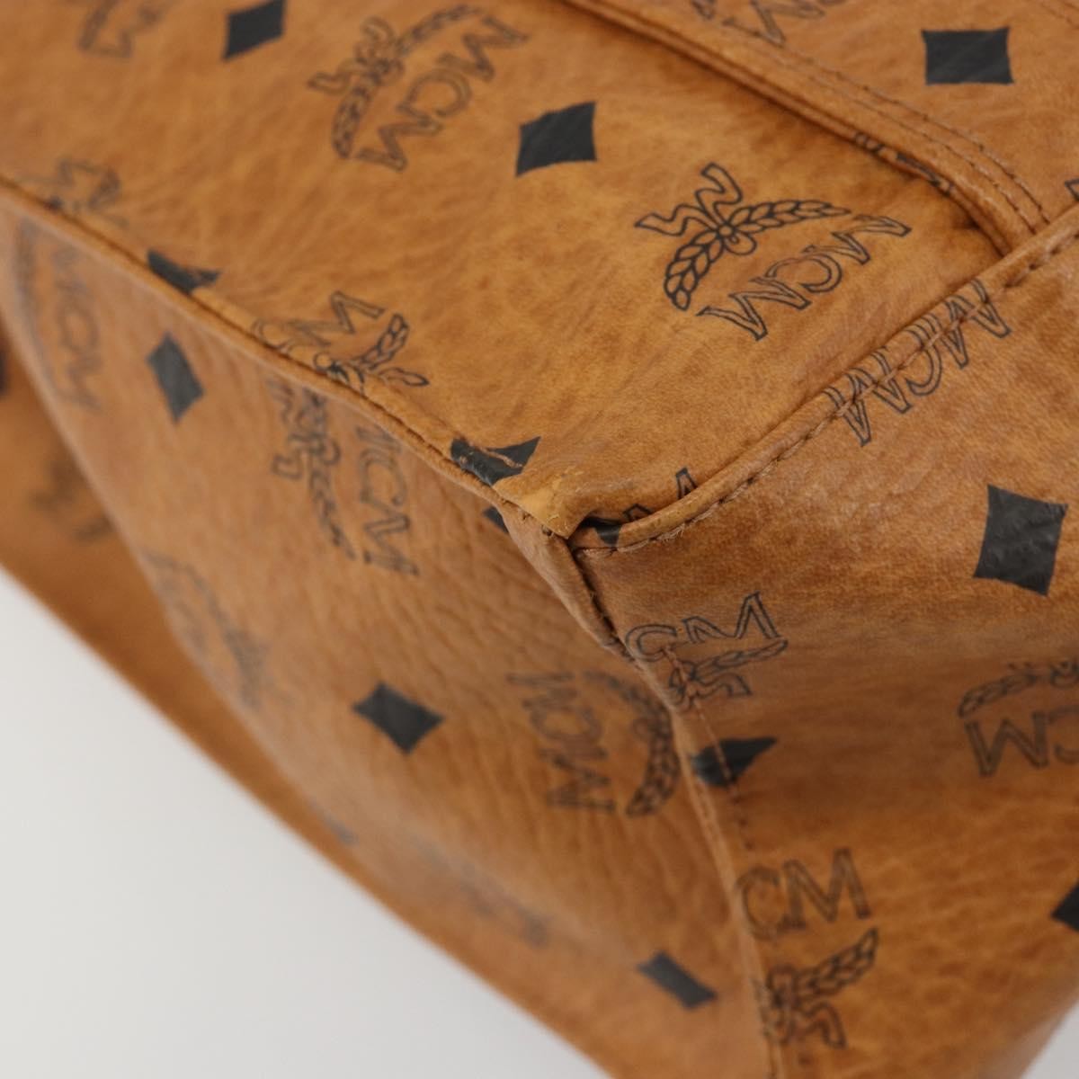 MCM Visetos Leather Brown Leather Shoulder Bag Bag (Pre-Owned)