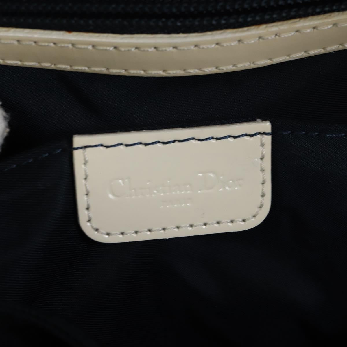Christian Dior Vintage Girly Boston Diorissimo Canvas Navy Canvas Handbag (Pre-Owned)