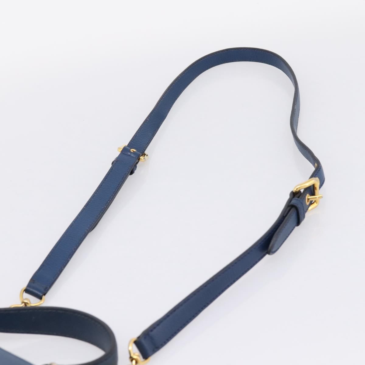 Miu Miu Madras Top Handle Leather Navy Leather Handbag (Pre-Owned)
