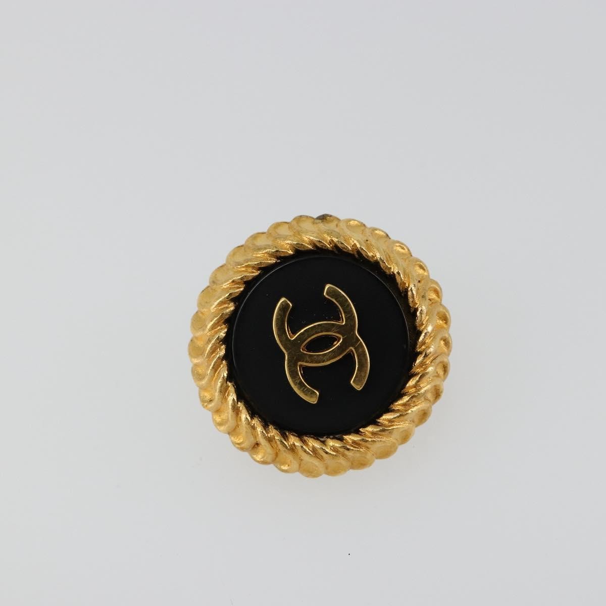 Chanel Cc Clip On Metal Gold Metal Earrings Jewelry (Pre-Owned)