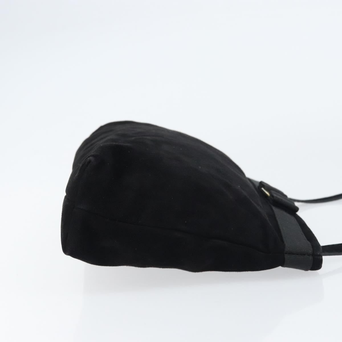 Salvatore Ferragamo Vala Suede Black Suede Shoulder Bag Bag (Pre-Owned)