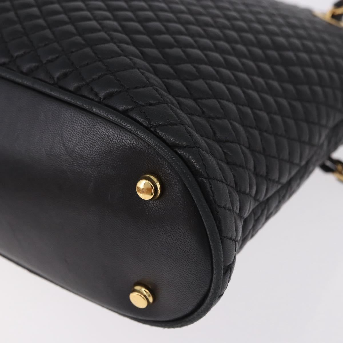 Bally Vintage Chain Quilted Leather Black Leather Shoulder Bag Bag (Pre-Owned)