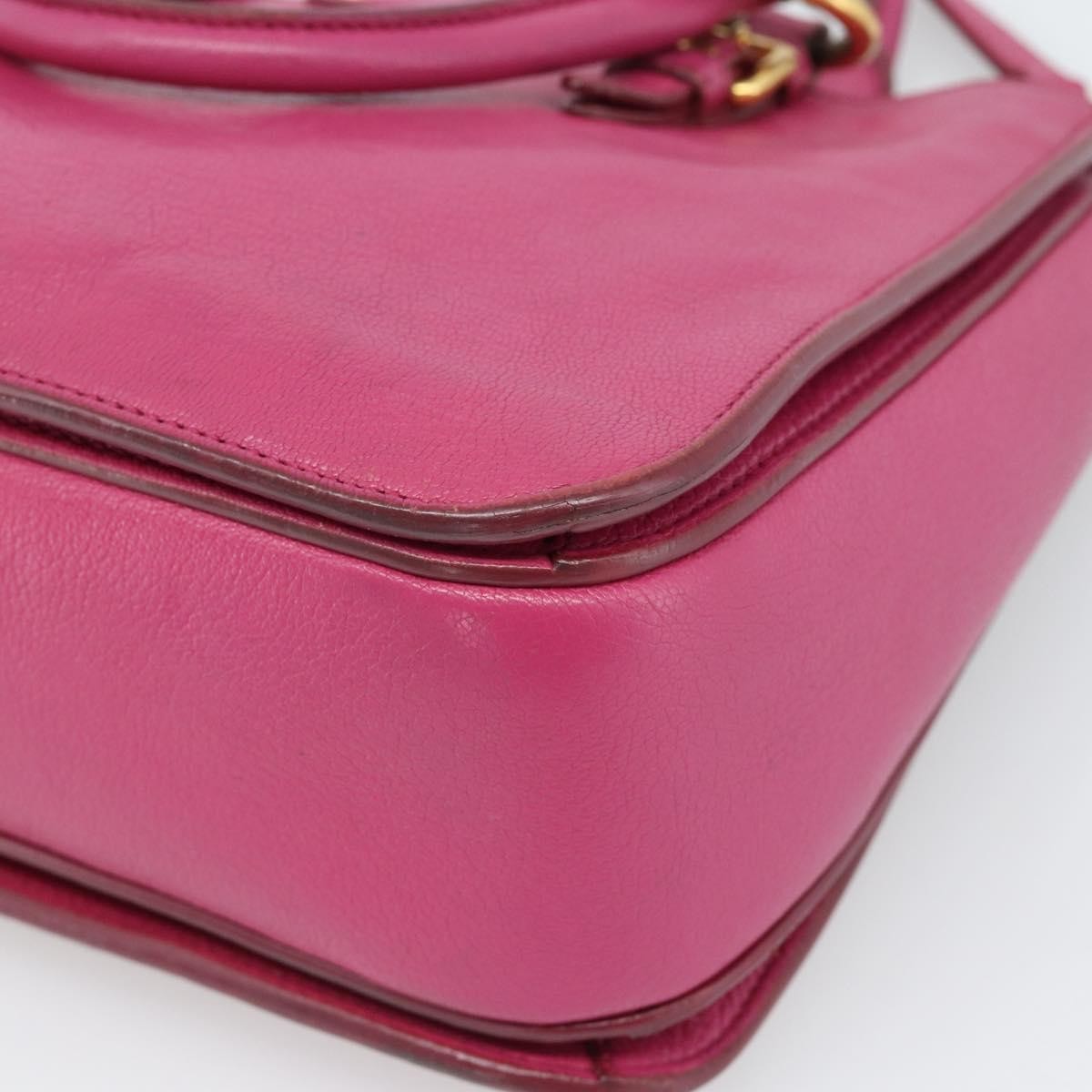 Miu Miu Madras Convertible Lock Leather Pink Leather Tote Bag Bag (Pre-Owned)