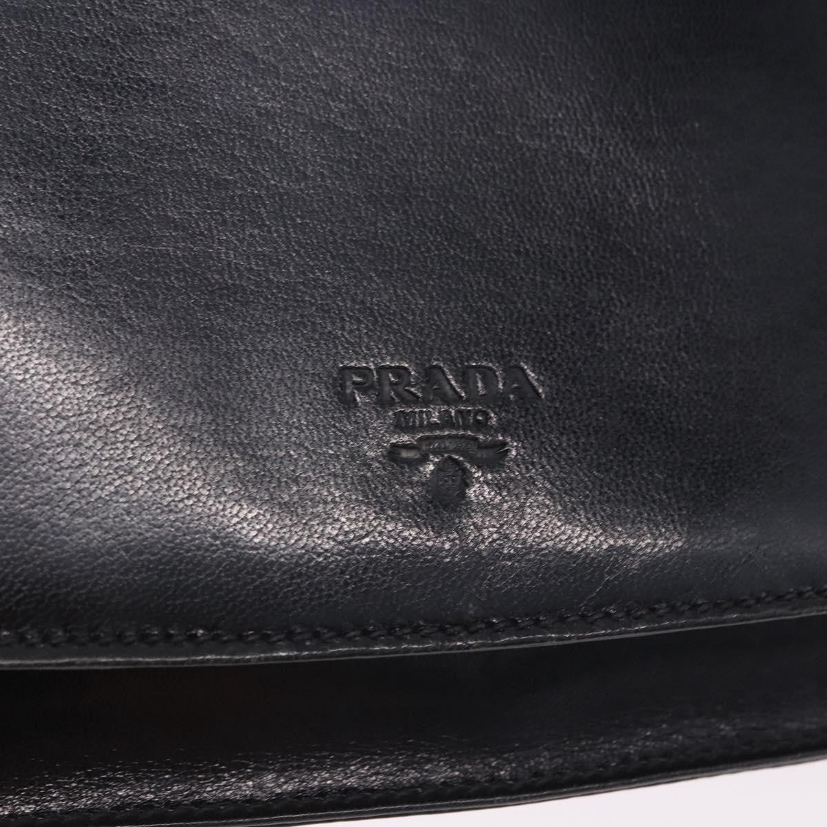 Prada Chain Shoulder Leather Black Leather Shoulder Bag Bag (Pre-Owned)