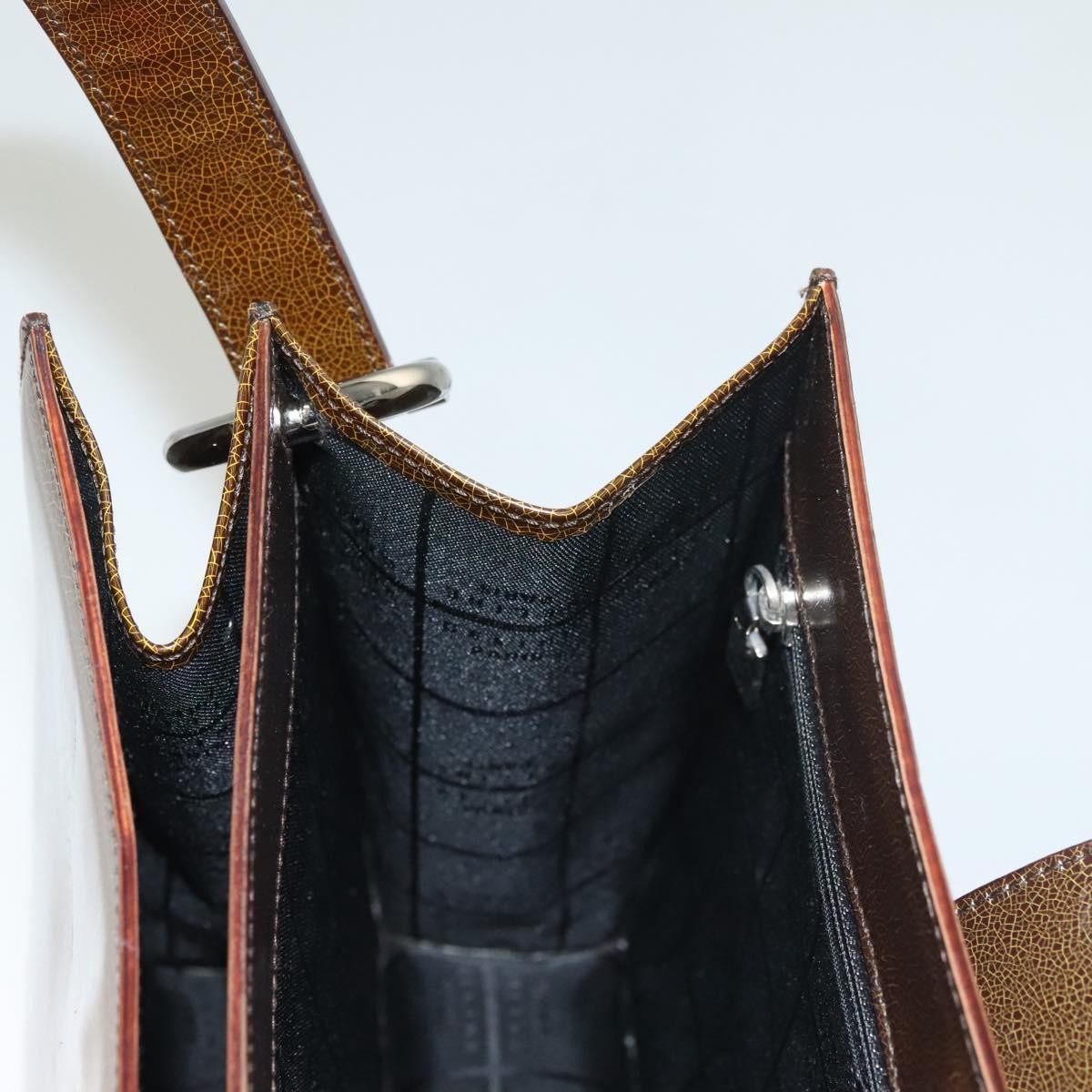 Celine Shoulder Leather Khaki Patent_Leather Shoulder Bag Bag (Pre-Owned)