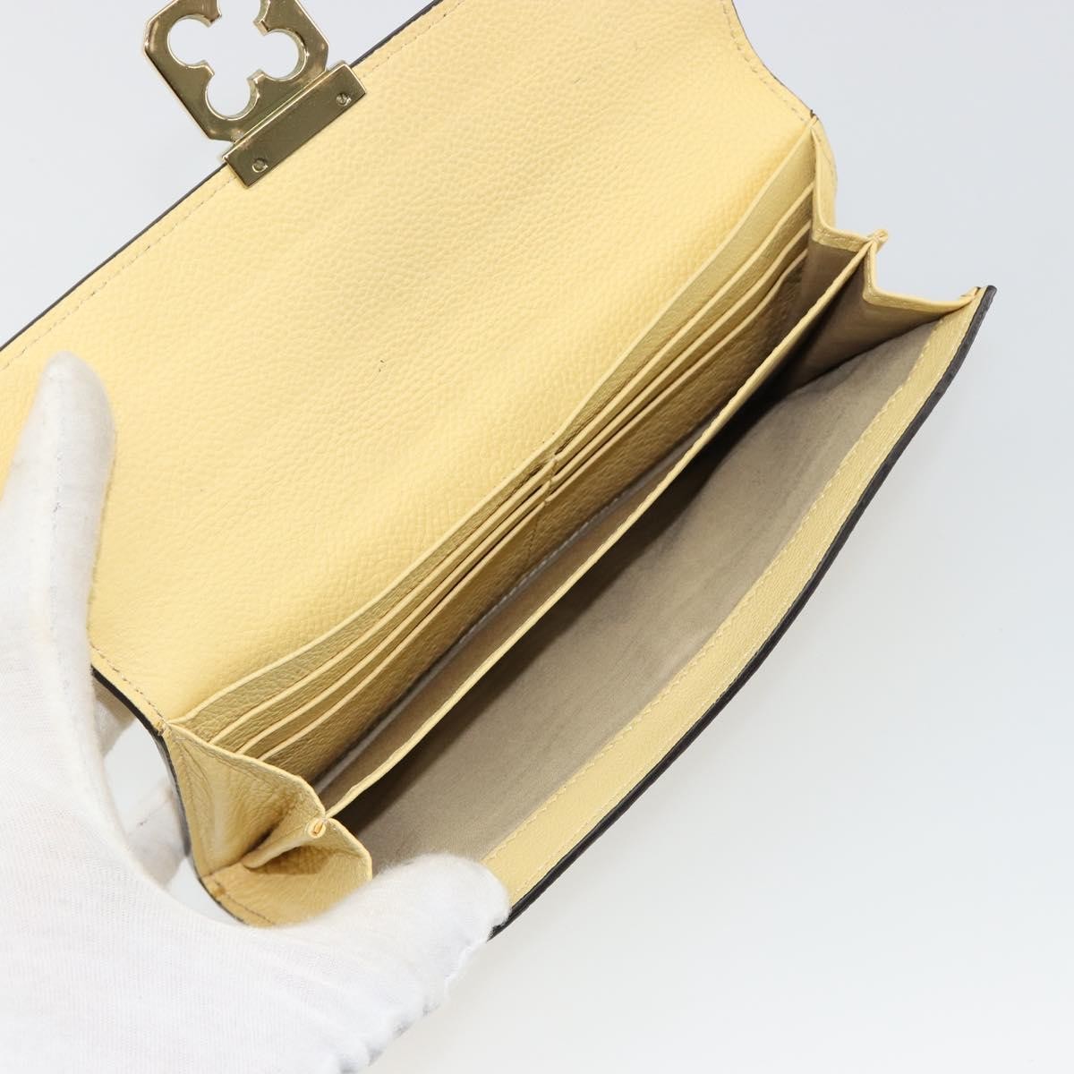 Chloe Marcie Continental Leather Yellow Leather Wallets Accessory (Pre-Owned)