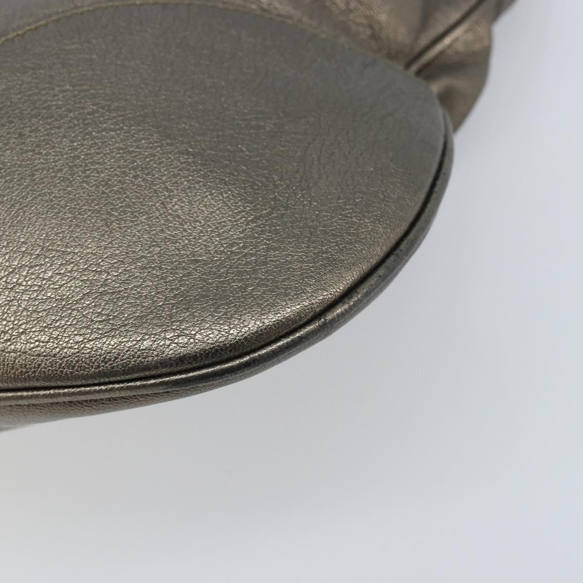 Salvatore Ferragamo Gancini Leather Gold Leather Handbag (Pre-Owned)