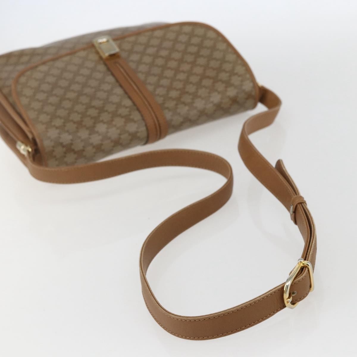 Celine Vintage Macadam Canvas And Leather Beige Canvas Shoulder Bag Bag (Pre-Owned)