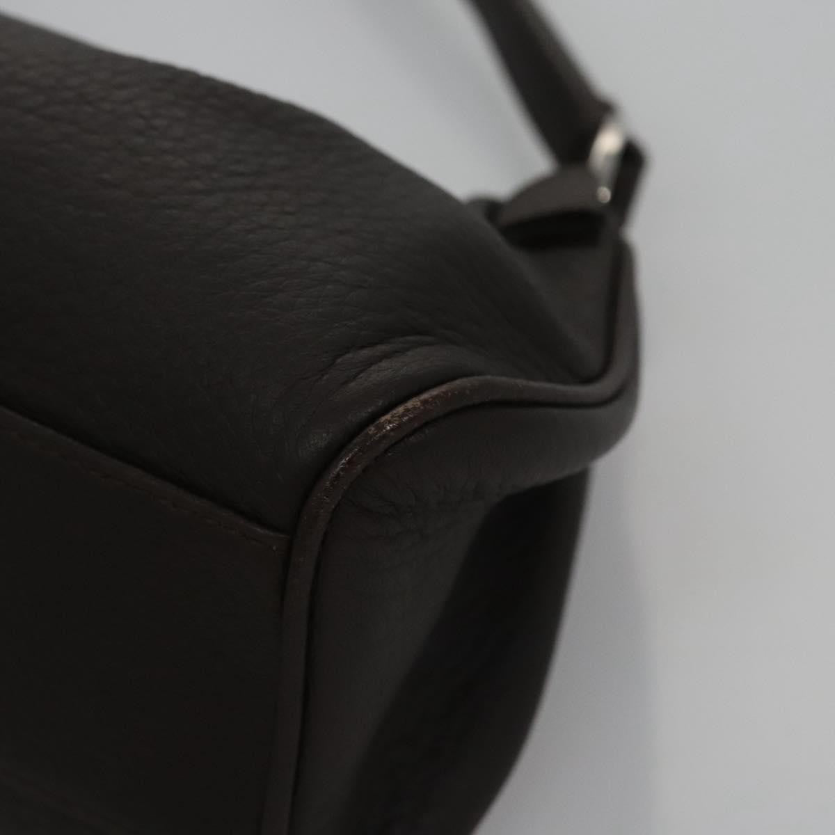 Bvlgari Handbag Leather Brown Leather Handbag (Pre-Owned)