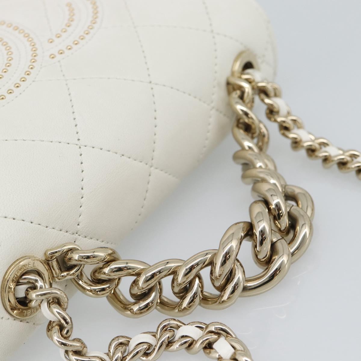 Chanel Beauty Begins Flap Quilted Lambskin White Leather Shoulder Bag Bag (Pre-Owned)
