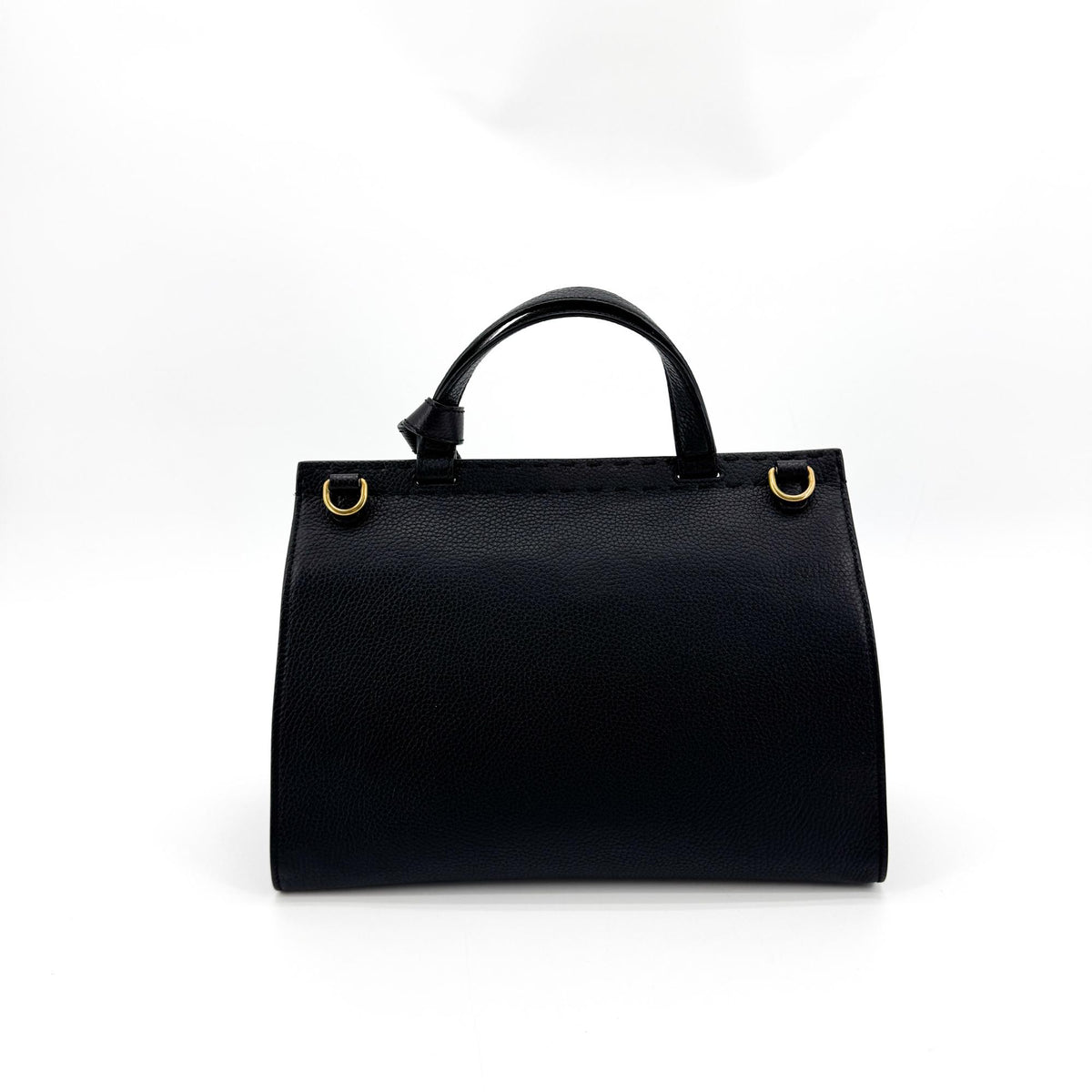 Gucci Gg Marmont Top Handle Leather Black Leather Handbag (Pre-Owned)