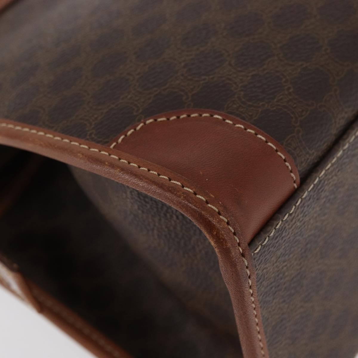 Celine Vintage Macadam Canvas And Leather Brown Canvas Tote Bag Bag (Pre-Owned)