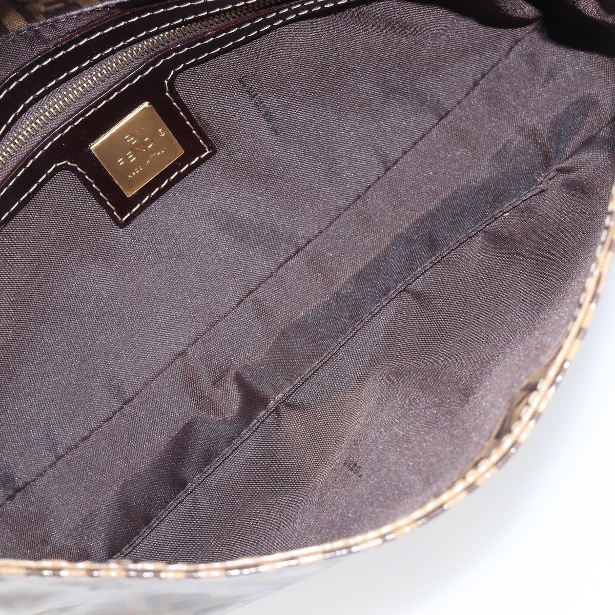 Fendi Mamma Baguette Zucca Patent Leather Beige Canvas Shoulder Bag Bag (Pre-Owned)