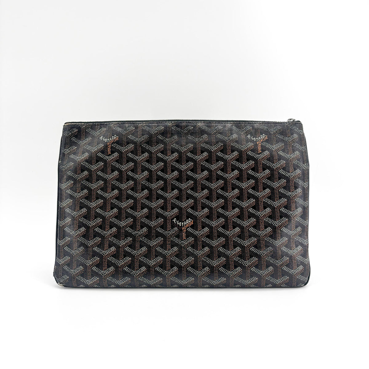Goyard Senat Zip Coated Canvas Black Canvas Clutche & Pouche Bag (Pre-Owned)