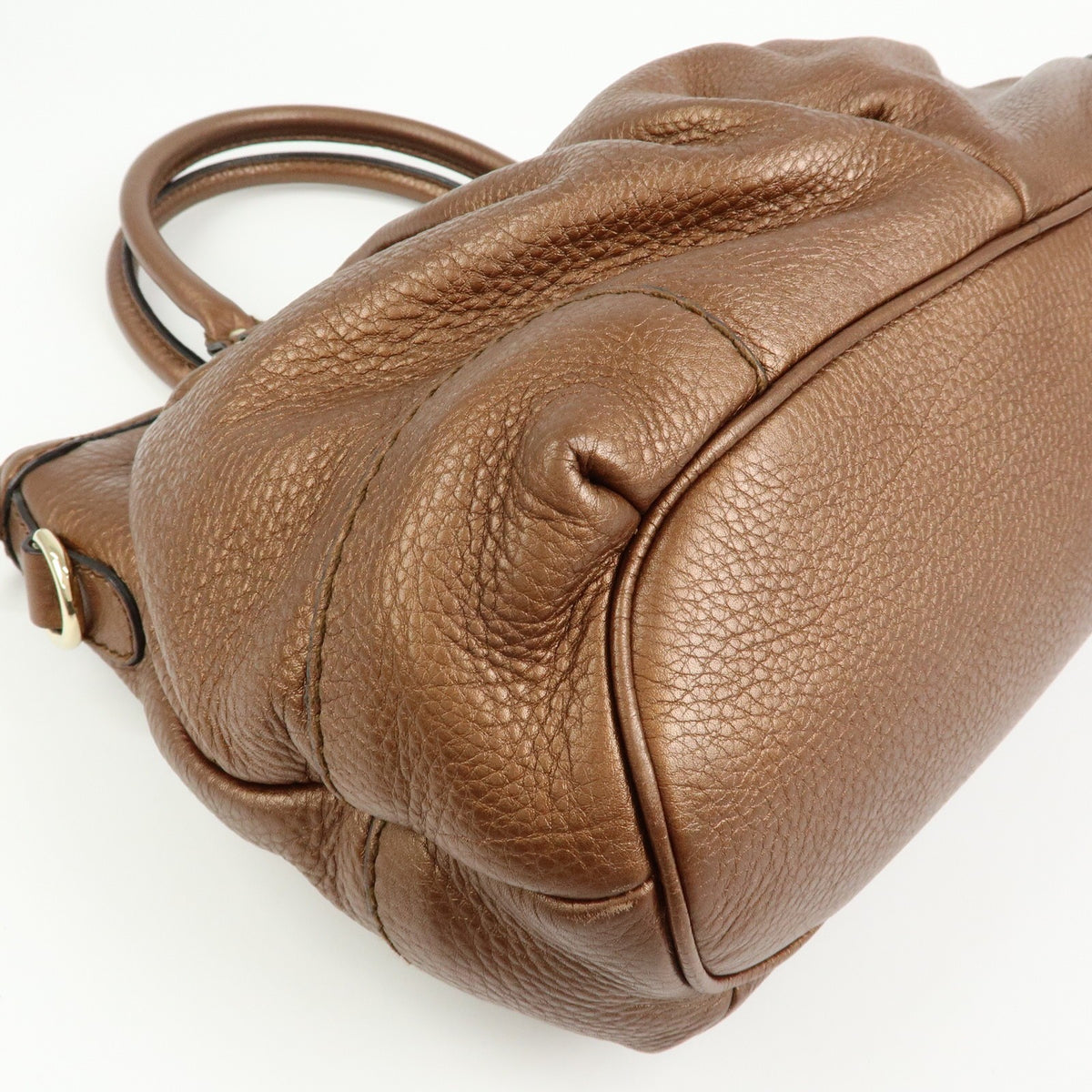 Gucci Sukey Top Handle Satchel Leather Brown Leather Handbag (Pre-Owned)